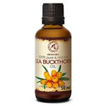 Sea Buckthorn Oil 50ml - Cold Pressed - Hippophae Rhamnoides Oil - 100% Pure & Natural Sea Buckthorn Berry Oils - for Face - Hair - Skin Сare - Oils for Beauty & Health - Glass Bottle