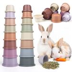 Stacking Cups for Rabbits, 16PCS Multicolored Bunny Toy, Nesting Stackable Rabbit Foraging Toy for Small Animals, Chinchilla Guinea Pig Enrichment Toys for Hiding Food and Playing