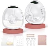Baemee Hands Free Breast Pump, Wearable Breastfeeding Pump with 4 Modes & 9 Levels, Strong Suction, Low Noise, Portable Electric Breast Pump with 17/19/21/24mm Flange, 2 Pack