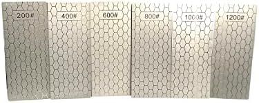 Yuejizhe 6Pcs Diamond Stone Sharpener,200/400/600/800/1000/1200 Sharpening Stone with Extra Fine/Coarse Plate for Garden,Outdoor Tools and Kitchen Knives