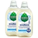 Seventh Generation Laundry Detergent, Ultra Concentrated EasyDose, Free & Clear, 23 oz, 2 Pack, 132 Loads (Packaging May Vary)