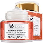 Eclat Skincare Retinol Night Cream – Advanced Retinol Cream for Face with Hyaluronic Acid – Anti Aging to Smooth Wrinkles & Fine Lines - Firming & Hydrating Face Moisturizer for Women and Men 50 ml