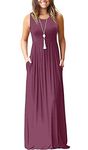 MOLERANI Women's Sleeveless Summer Maxi Dress Long Casual Dress Mauve XL