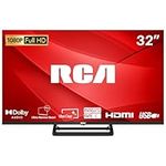 RCA 32 Inch FHD TV, Bezeless Design Freeview Dolby Digital Audio Full HD Television, DVB T2/S2 1080P LED Backlighting Display TV, HDMI USB RF CI Monitor PS5 Xbox, Small TV Bedroom Kitchen