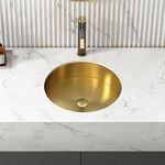 Weibath Modern Luxury Stainless Steel Round Sink Undermount Bathroom Wash Sink (Gold)