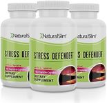 NaturalSlim Stress Defender - Cortisol Support & Stress Support Formula with Vitamin B5 Pantothenic Acid and L Tyrosine Supplement - Cortisol Health Manager for Sleep & Energy Support - 3 Pack