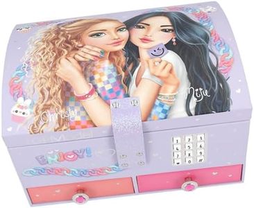 Depesche 13141 TOPModel-Grande violet clair, avec motif de mannequin et détails colorés, boîte à bijoux avec code, son et miroir, multicolore