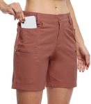 Willit Women's Shorts Hiking Cargo Golf Shorts Outdoor Summer Stretch Shorts with Pockets Water Resistant Cacao S