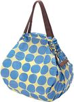 Marna Reusable Shopping Grocery Compact Foldable Tote Bag L (Blue dot)