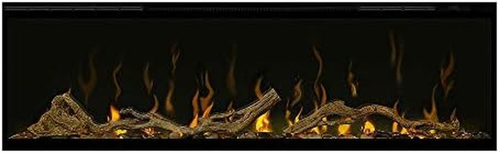 Dimplex IgniteXL 50 inch Wall Mount Linear Electric Fireplace with Driftwood Log Kit - Black, XLF50 & LF50DWS-KIT