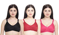 Leading Lady Women'S Cotton Non Padded Non Wired Bra (Pack Of 3) (212_Multicoloured_40B)