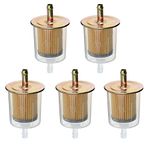 Universal Inline Fuel Filter for Industrial Tractors Cars Trucks Motorcycles Gas Powered Engine, Pack of 5