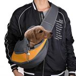 Pets Empire Pet Carrier Hand Free Sling Puppy Carry Bag Small Puppy Cat Travel Carrier with Breathable Mesh Pouch for Outdoor Travel Walking Subway Multicolour