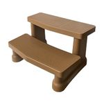 Happy Hot Tubs TEAK BROWN Hot Tub Plastic Handi Steps For Round & Square Spas Caravan Camper