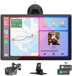Avylet 9'' Wireless Carplay Screen & Android Auto, Portable Car Stereo, Reversing Backup Camera, GPS Navigation, Car Audio Receivers, Bluetooth, Mirror Link, Voice Control,AUX,FM