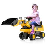 Maxmass Kids Ride on Car, Caterpillar Licensed Toddler Excavator Toy Car with Adjustable Bucket, Underneath Storage and Horn, Children Sit on Truck for 1-3 Years Old (Bulldozer)