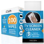 iCloth Extra Large Monitor and TV Screen Cleaner Pro-Grade Individually Wrapped Wet Wipes, 1 Wipe Cleans Several Flat Screen TV's and Monitors, 100 Wipes