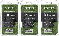 8TEN Full Chisel Chainsaw Chain 20 Inch .058 .325 78DL for Husqvarna 55 455 460 Rancher 345 Poulan Jonsered (3 Pack)