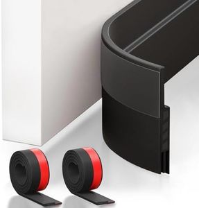 Suptikes 2 Pack Door Draft Stopper，Door Sweep for Exterior & Interior Doors,Door Bottom Seal Dust and Noise Insulation Weather Stripping Draft Guard Insulator, 1-4/5" W x 37" L,Black