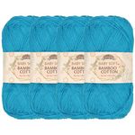 JubileeYarn Baby Soft Bamboo Cotton Yarn - 50g/Skein - Clear Waters - 4 Skeins