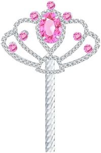 CiBiZi Fairy Princess Wands Alloy Magic Wands Queen King Costume Scepter Wands for Pageant Role Play Wedding Halloween Prom (AS-Pink)