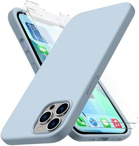 CellEver Compatible with iPhone 13 Pro Max Silicone Case, Slim Shock-Absorbing Cover with Anti-Scratch Microfiber Lining Anti-Fingerprint for iPhone 13 Pro Max - Light Blue