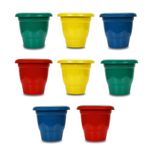 Kraft Seeds by 10CLUB Deluxe Gamla Planter Pots (8 Pcs,10 Inch Multicolor) | Plastic Pots for Lawn, Terrace and Home Garden | Planters for Outdoor and Indoor Garden | Pots for Garden Plants