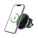STATIK HyperMount Car Phone Mount Charger - 15W Wireless Car Charger and Car Vent Phone Mount, Magnetic Charger for iPhone 15/14/13/12/Pro/Pro Max, Fast Charging