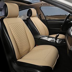 Black Panther Funda Asiento Coche Delantero, Protector Asiento Coche, Fundas Asientos Coche Compatible con 95% de automóviles (2 Piezas Beige)