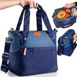 KARRICO Insulated Lunch Bag for Women XL 348 fl oz – Blue, Leakproof & Odor Resistant Lunch Tote with 4-Layer Insulation for Christmas Travel, Holiday Meals & Gifting