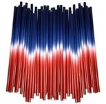 50 Count Plastic Patriotic Straws D