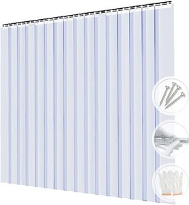 Acepunch Rideaux en PVC à rayures lisses 121 x 213 cm Standard Transparent Imperméable Commercial pour congélateurs, entrepôts, garages, entrées, salles, chambres, vinyle durable et robuste AP1173
