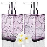 2 Pack Soap Dispenser 12Oz Acrylic Liquid Lotion Hand Dispensers with Pump Reusable for Bathroom, Countertop, Kitchen, Laundry Room - Purple