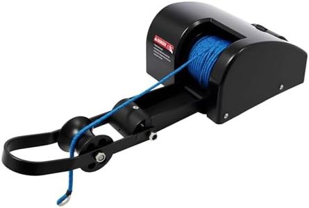 Dsmsseym 35LBS Electric Boat Anchor Winch, 12V, Black, 100ft 700lb Braided Rope, Remote Control, 70ft/min Drop for 24ft Boats