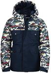 Arctix Unisex-Child Slalom Insulated Winter Jacket, White Multi Camo, Medium