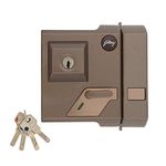 Godrej Rim Lock | EXS+ Altrix | 2C Deadbolt | for Left & Right Handed Doors,Inside Opening Wooden Doors | 4 Keys | 15 Years Warranty | Manual Locking | Free Installation*(Milano Bronze Finish)