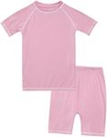 VAENAIT BABY Infant Toddler Junior Summer Rayon from Bamboo Pajamas Short Pjs 2pcs Set Stitch berrypink XS