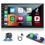 Podofo 2 Din 7 Inch Car Stereo with Wireless Apple Carplay/Android Auto, [1+32G] Android 13 Touchscreen Car Radio Receiver with GPS/Bluetooth/Mirror Link/SWC/FM/RDS/WiFi/USB + AHD Backup Camera