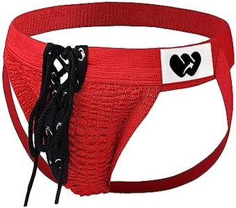 Top Spot Apparel Athletic Supporter Contoured Waistband Lace - Up Front Chain Rings, Passion Red, Extra Large 40 - 44" Waist