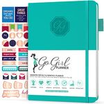 GoGirl Planner and Organizer for Women – Compact Size Weekly Planner, Goals Journal & Agenda to Improve Time Management, Productivity & Live Happier. Undated – Start Anytime, Lasts 1 Year – Turquoise