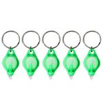 Mini Keychain Flashlight, 5pcs Portable LED Light, Super Bright Keychain Finger Lamp Pocket Torch, Pendant Key Ring Lamp for Dark Areas Camping/Hunting/Hiking, Green