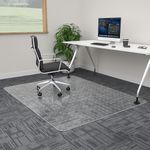 100pointONE Extra Large Office Chair Mat for Carpet, 46" x 60" Clear Desk Chair Mat for Low Pile Carpeted Floors- Easy Glide Plastic Floor Mat for Office Chair on Carpet