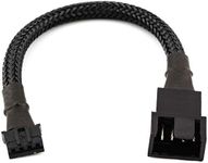 CRJ 4-Pin PWM GPU Fan Adapter Cable All Black Sleeved for Graphics Cards