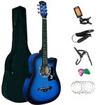 4/4 Size 38" Classic 6 Strings Acoustic Guitar Full Package Pack with Accessories (Royal Blue)