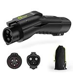 Syncwire Tesla to J1772 Adapter for J1772 PHEVs & EVs, 48A/250V AC, Compatible with Tesla High Powered Connector, Destination Charger, and Mobile Connector - Black