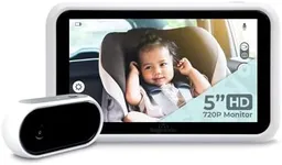 Tiny Traveler Baby Monitor - Wireless Baby Car Monitor Camera with Sound, Auto Night Vision HD 720p 5" Touchscreen LCD Monitor, for Newborn