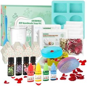 EDSRDRUS Soap Making Kit for Adults & Kids - Soap Making Supplies with 2lbs Glycerin Soap Base, Silicone Molds, Dried Petals, Fragrance Oils, Pigments & More - Fun, Easy, Creative DIY Craft Kits