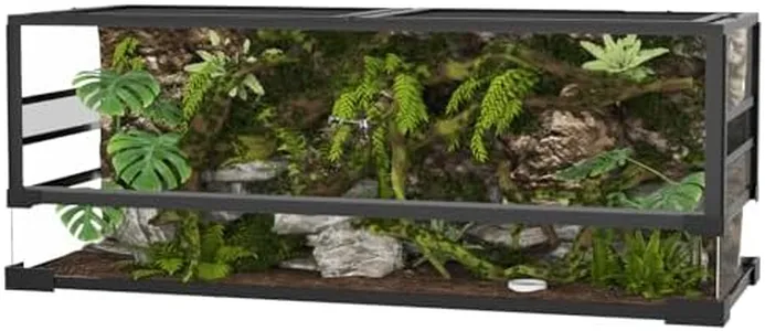 GarveeHome 67 Gallon Reptile Glass Terrarium, 48" x 18" x 18" with Top & Side Screen Ventilation Reptile Terrarium, Toughened Glass Reptile Tank, Sliding Door & Anti Escape for Lizard Snake