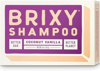 BRIXY Balance Shampoo Bar For Oily Hair, Argan Oil & Provitamin B, Gently Removes Oil, Styling Product, & Hard Water Build-up, pH Balanced, Color Safe, Vegan, Plastic Free - Coconut Vanilla