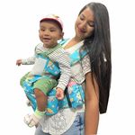 Motherly 6-in-1 Baby Carrier Bag for 6 to 36 Months - Kangaroo Style with Hip Seat for Comfort Carrying (Light Blue Cat)